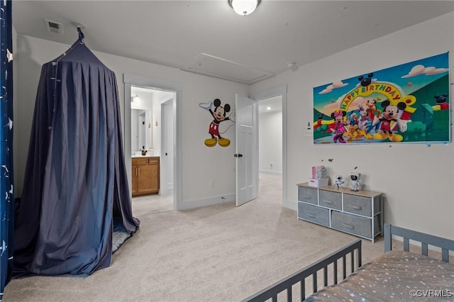 9975 Honeybee Dr, Mechanicsville, VA 23116 - bedroom with light carpet, baseboards, and ensuite bathroom