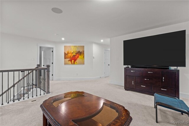 9975 Honeybee Dr, Mechanicsville, VA 23116 - living area with light colored carpet, recessed lighting, and baseboards