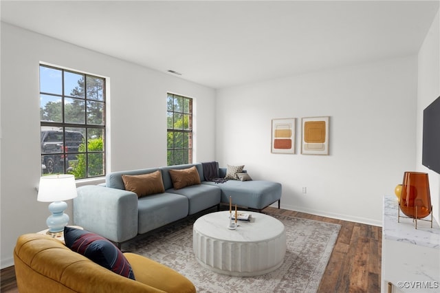 306 Cedarwood Rd, Henrico, VA 23075 - living room with dark wood-style flooring and baseboards
