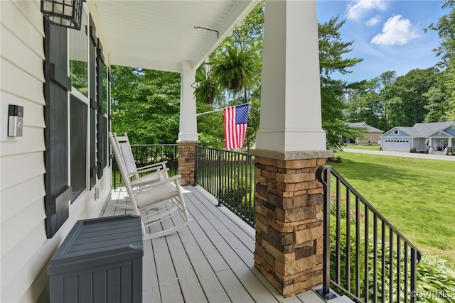 10335 Deerlake Dr, New Kent, VA 23124 - porch featuring a yard