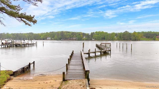 686 Shore Dr, Hartfield, VA 23071 - dock with a water view and a view of trees