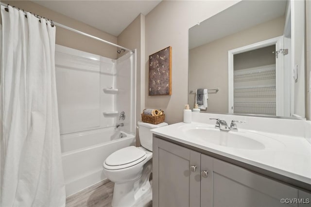 5912 Banyan Ln, Chesterfield, VA 23234 - full bathroom featuring toilet, vanity, wood finished floors, and shower / bathtub combination with curtain