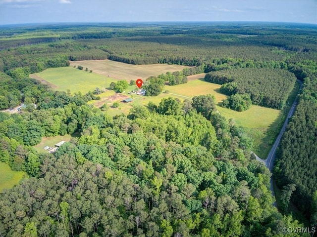 9615 E Quaker Rd, Disputanta, VA 23842 - aerial overview of property's location with a heavily wooded area