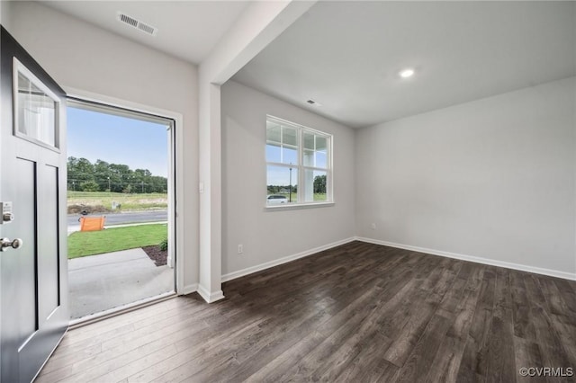 7013 Greenholm Pl, Chesterfield, VA 23234 - entrance foyer featuring dark wood-style floors, baseboards, and recessed lighting
