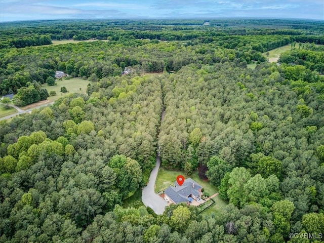 11216 Woodstock Heights Dr, Glen Allen, VA 23059 - aerial view of property's location with a heavily wooded area