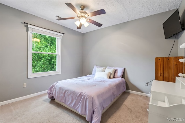 1112 Scotts Bottom Rd, Dillwyn, VA 23936 - bedroom featuring light colored carpet, a ceiling fan, and a textured ceiling