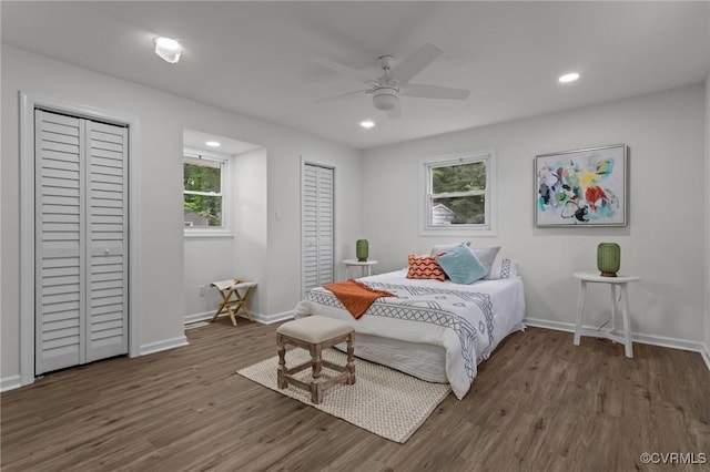 1505 Enon Church Rd, Chester, VA 23836 - bedroom with wood finished floors, baseboards, recessed lighting, and ceiling fan