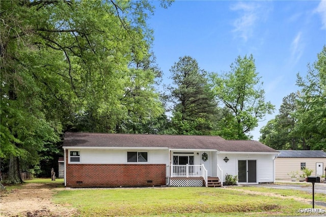 1505 Enon Church Rd, Chester, VA 23836 - ranch-style house with crawl space and a front yard