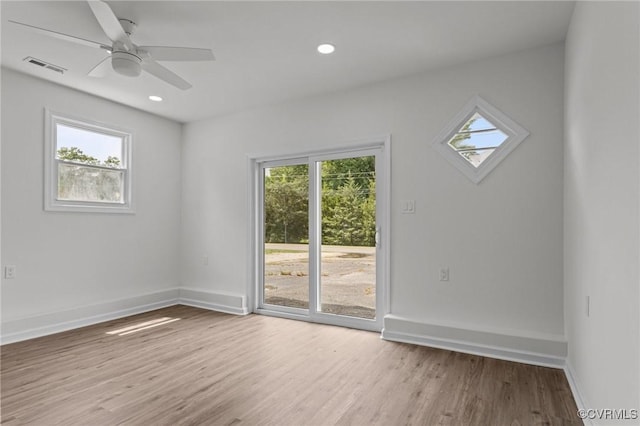 1505 Enon Church Rd, Chester, VA 23836 - empty room with healthy amount of natural light, wood finished floors, baseboards, a ceiling fan, and recessed lighting