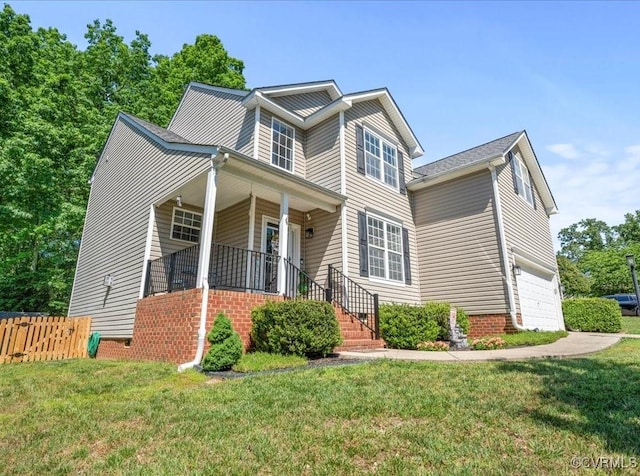 2013 Rose Family Dr, Midlothian, VA 23112 - traditional-style house featuring an attached garage and covered porch