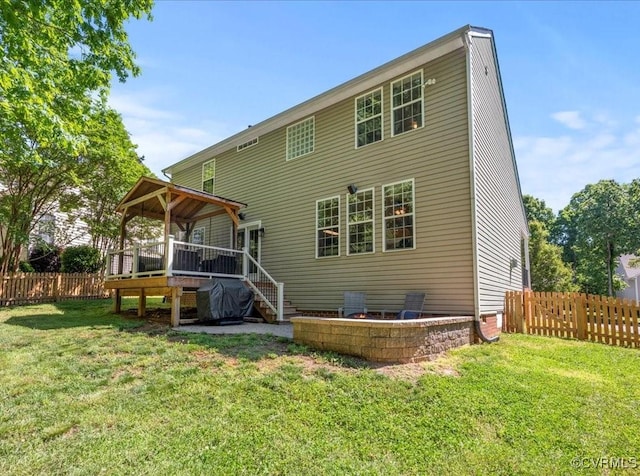 2013 Rose Family Dr, Midlothian, VA 23112 - rear view of house with a deck and stairs