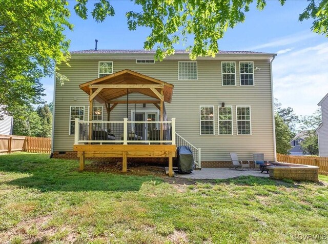 2013 Rose Family Dr, Midlothian, VA 23112 - rear view of property featuring a patio area and a wooden deck
