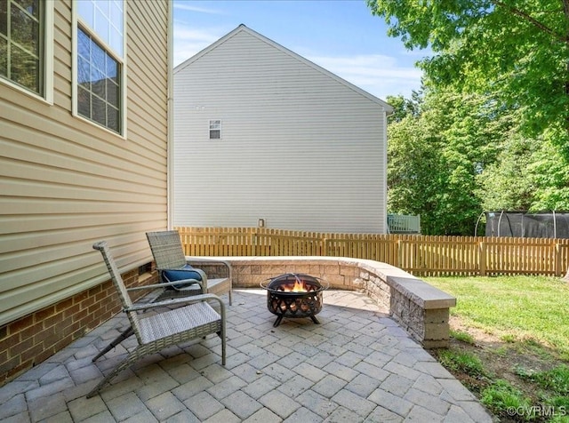 2013 Rose Family Dr, Midlothian, VA 23112 - view of patio / terrace with a fire pit and fence