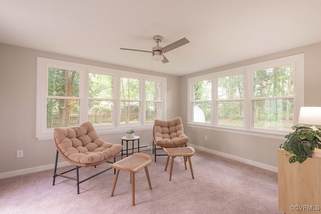 8282 Briarthorn Ct, Mechanicsville, VA 23116 - sitting room with healthy amount of natural light, ceiling fan, and baseboards