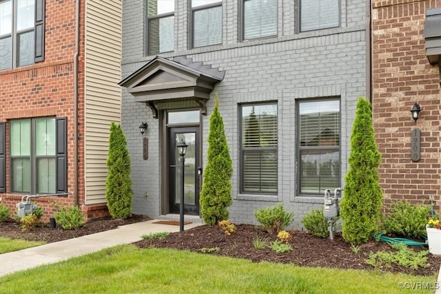 1906 Chartermark Dr, Midlothian, VA 23114 - doorway to property with brick siding