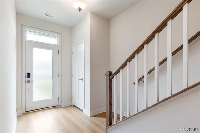 1906 Chartermark Dr, Midlothian, VA 23114 - foyer featuring light wood-style flooring, baseboards, and stairs