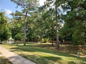 view of property's community featuring a yard