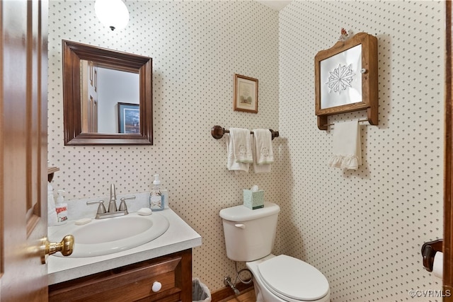 7290 Hill View Dr, Mechanicsville, VA 23111 - half bath with toilet, vanity, and wallpapered walls