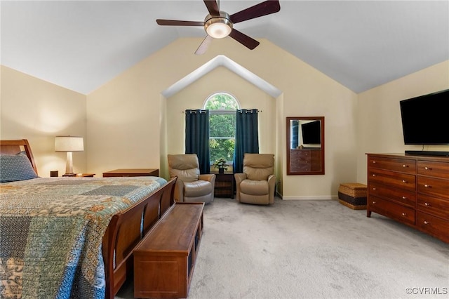 11602 Hardwood Dr, Midlothian, VA 23114 - bedroom featuring carpet flooring, vaulted ceiling, a ceiling fan, and baseboards
