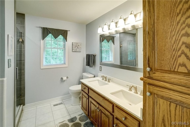 4329 Stebbins St, Chester, VA 23831 - full bath with healthy amount of natural light, a stall shower, tile patterned floors, and toilet
