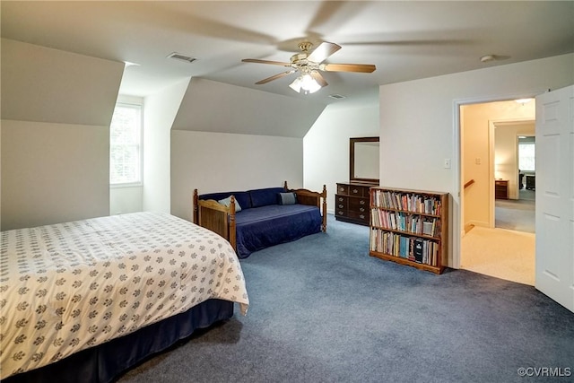 4329 Stebbins St, Chester, VA 23831 - carpeted bedroom with lofted ceiling and ceiling fan