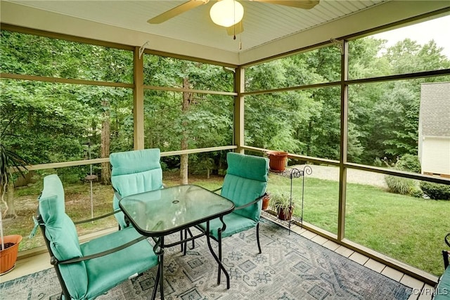 4329 Stebbins St, Chester, VA 23831 - sunroom with a ceiling fan and outdoor dining area