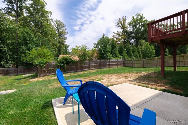 8421 Eden St, Henrico, VA 23228 - view of yard featuring a patio and a wooden deck