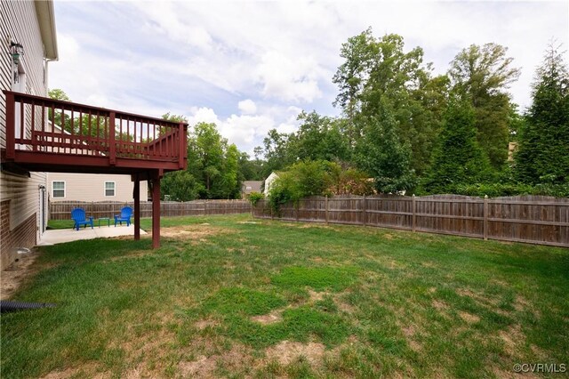 8421 Eden St, Henrico, VA 23228 - view of yard featuring a patio and a deck