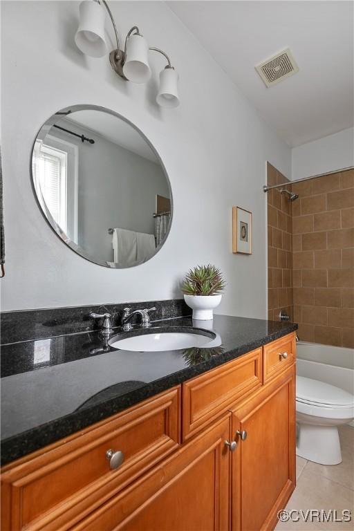 601 Roseneath Rd Unit U11, Richmond, VA 23221 - full bathroom with tile patterned flooring, toilet, vanity, and shower / washtub combination