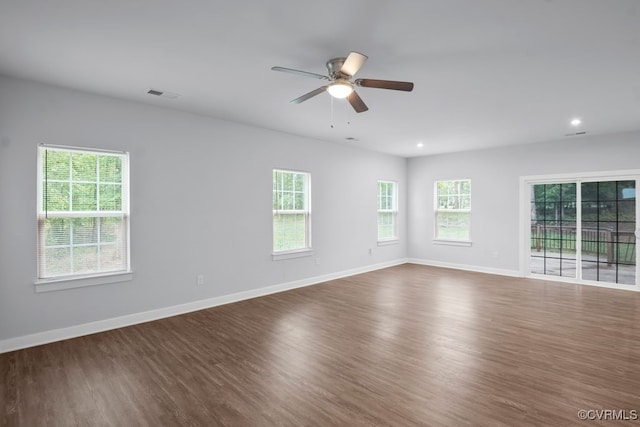 8136 Fedora Dr, Chesterfield, VA 23838 - unfurnished room with wood finished floors, ceiling fan, baseboards, and recessed lighting