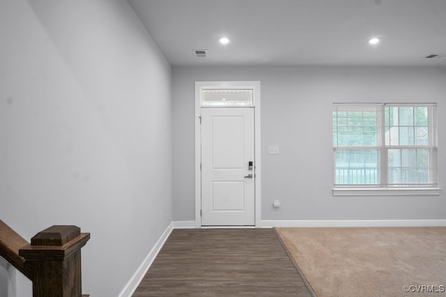8136 Fedora Dr, Chesterfield, VA 23838 - entrance foyer featuring baseboards, wood finished floors, and recessed lighting