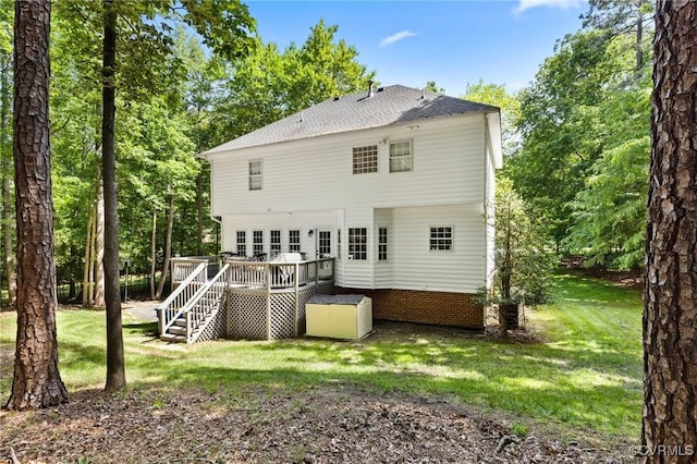 8413 Chandon Ct, Chesterfield, VA 23838 - back of property featuring a deck, a yard, and stairway