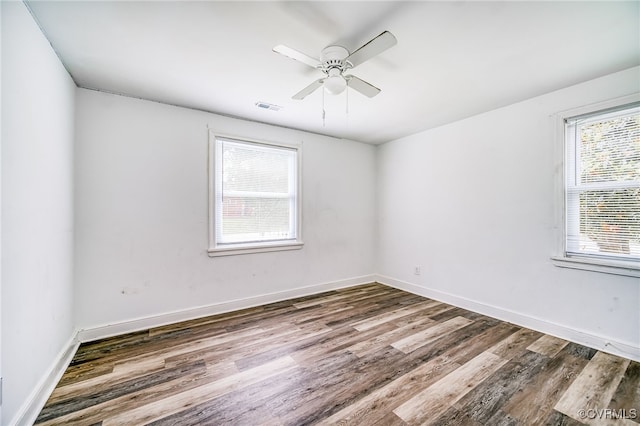 27 Medlock Rd, Sandston, VA 23150 - spare room featuring wood finished floors, ceiling fan, and baseboards