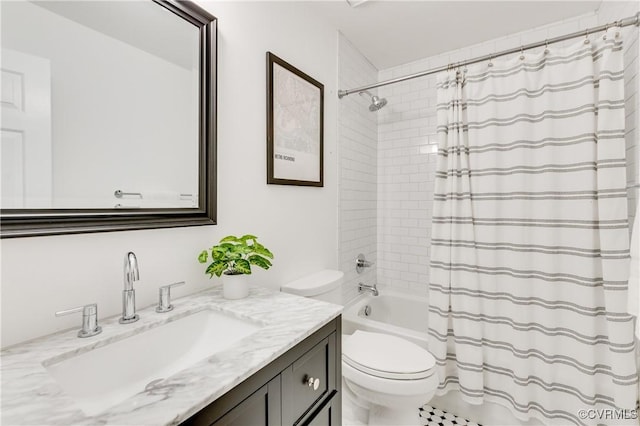 5905 Willow Creek Way, Richmond, VA 23225 - bathroom with toilet, shower / bath combo with shower curtain, and vanity