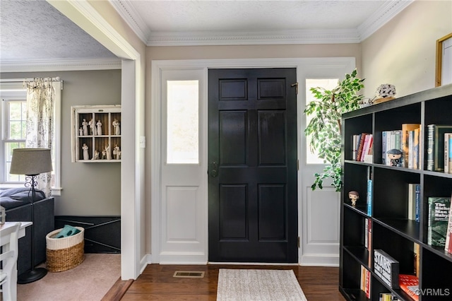 12387 Hanover Courthouse Rd, Hanover, VA 23069 - foyer entrance with dark wood-type flooring and ornamental molding