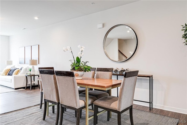 1900 Roseneath Rd Unit 9A, Richmond, VA 23230 - dining room featuring wood finished floors, recessed lighting, and baseboards