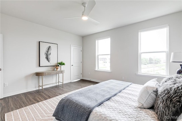 1900 Roseneath Rd Unit 9A, Richmond, VA 23230 - bedroom featuring wood finished floors, baseboards, and a ceiling fan