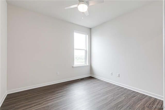 1900 Roseneath Rd Unit 9A, Richmond, VA 23230 - empty room featuring dark wood-style floors, baseboards, and ceiling fan