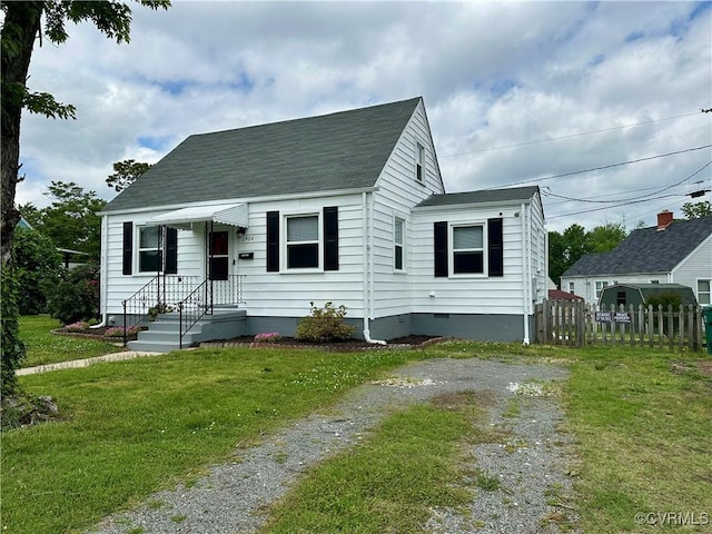 2404 Parrish St, Henrico, VA 23231 - cape cod home featuring crawl space, a shingled roof, and driveway