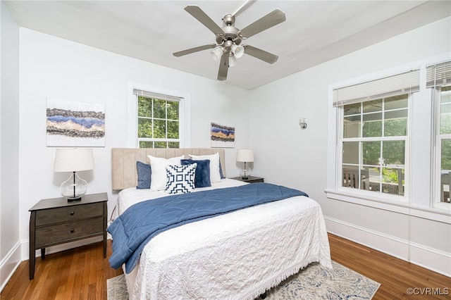 3710 W Hundred Rd, Chester, VA 23831 - bedroom featuring wood finished floors, baseboards, and a ceiling fan