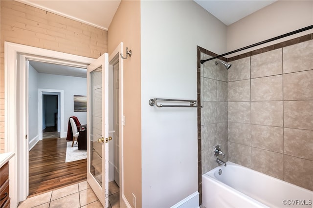 3710 W Hundred Rd, Chester, VA 23831 - bathroom with vanity, tile patterned flooring, bathing tub / shower combination, and baseboards
