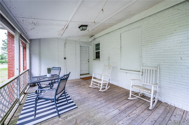 3710 W Hundred Rd, Chester, VA 23831 - wooden terrace with outdoor dining area