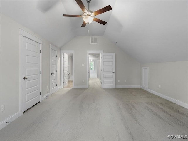 1280 Mill Quarter Rd, Powhatan, VA 23139 - bonus room featuring ceiling fan, vaulted ceiling, and carpet floors