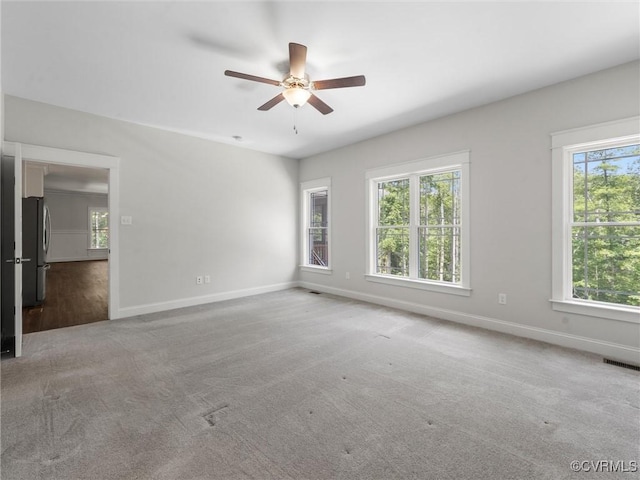1280 Mill Quarter Rd, Powhatan, VA 23139 - spare room featuring carpet and ceiling fan