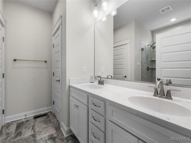 1280 Mill Quarter Rd, Powhatan, VA 23139 - full bathroom with double vanity and a tile shower