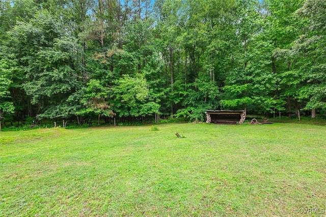 15019 Quaker Church Rd, Montpelier, VA 23192 - view of grassy yard featuring a wooded view