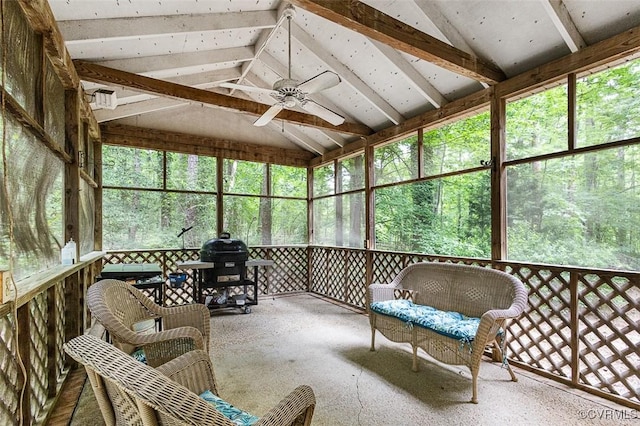 15019 Quaker Church Rd, Montpelier, VA 23192 - sunroom with ceiling fan and lofted ceiling