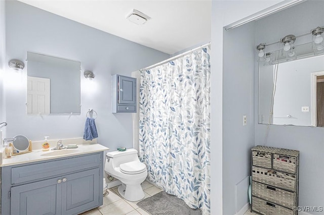 15019 Quaker Church Rd, Montpelier, VA 23192 - full bathroom featuring toilet, vanity, tile patterned floors, and a shower with curtain