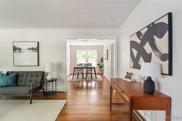 701 Nottoway Ave, Blackstone, VA 23824 - living area with hardwood / wood-style flooring and baseboards