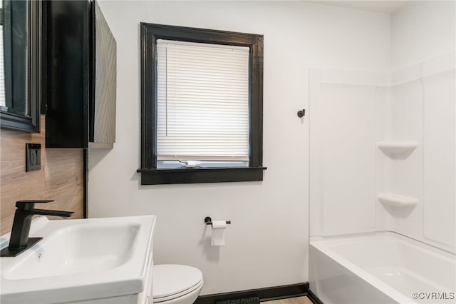 701 Nottoway Ave, Blackstone, VA 23824 - full bathroom featuring a sink, toilet, and bathtub / shower combination